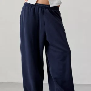 Harri Wide Leg Jogger Pants Navy