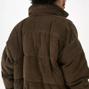 Iets Frans Brown Corduroy Puffer Jacket d