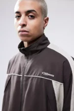 Iets Frans Brown Mesh Panel Track Jacket d