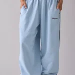 Iets Frans Harri Wide Leg Jogger Pants Light Blue