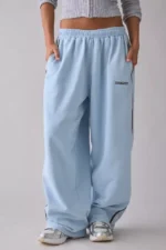 Iets Frans Harri Wide Leg Jogger Pants Light Blue