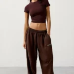 Iets Frans Harri Wide Leg Jogger Pants Limebrown