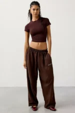 Iets Frans Harri Wide Leg Jogger Pants Limebrown