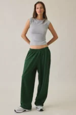 Iets Frans Harri Wide Leg Jogger Pants Studio Green d