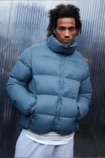Iets Frans Teal Ripstop Nylon Puffer Jacket