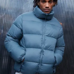 Iets Frans Teal Ripstop Nylon Puffer Jacket