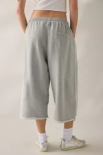 Leg Cropped Jogger Pants Grey d