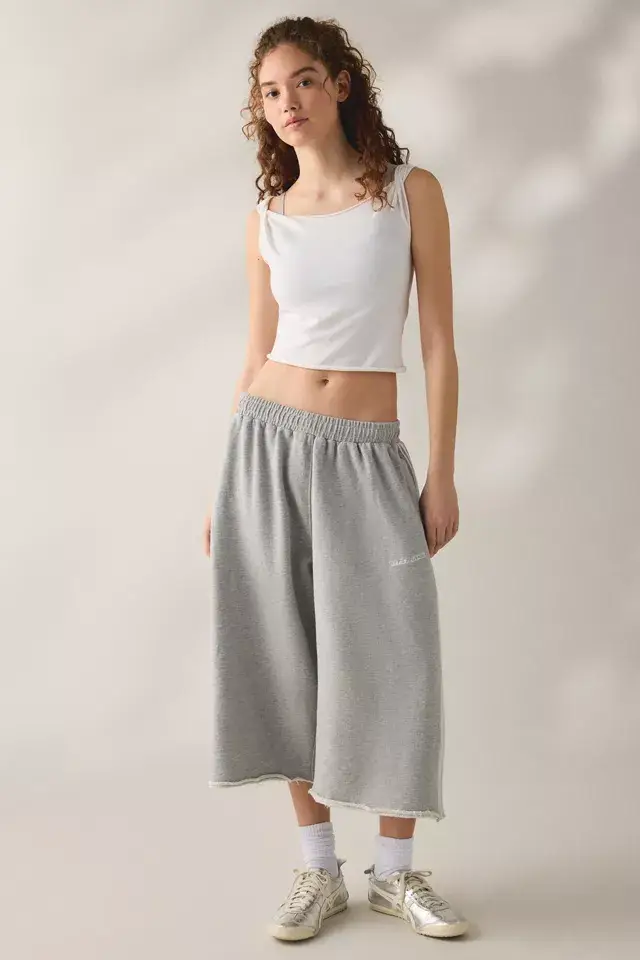 Leg Cropped Jogger Pants Grey Leg Cropped Jogger Pants Grey